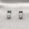 Rhodium Gold Filled Stud Earring, Cluster Design, with White Cubic Zirconia and White Micro Pave, Polished for wholesale, additional product view 4