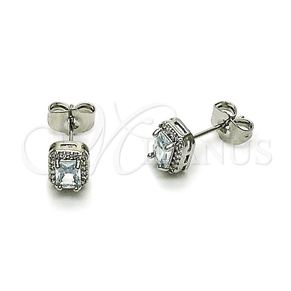 White Gold Filled Ring — Stud Earring Cluster Design with White Cubic Zirconia — main product view — SKU 164982 | Oro Laminado Blanco anillo — Stud Earring Cluster diseño with blanco Cubic Zirconia — SKU 164982