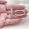 Oro Laminado Huggie Hoop, Gold Filled Style with White Micro Pave, Polished, Golden Finish, 02.237.0071.18