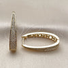 Oro Laminado Huggie Hoop, Gold Filled Style with White Micro Pave, Polished, Golden Finish, 02.237.0071.18