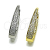 Oro Laminado Huggie Hoop, Gold Filled Style with White Micro Pave, Polished, Golden Finish, 02.237.0071.18