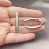 White Gold Filled Huggie Hoop, with White Micro Pave, Polished, Rhodium Finish, 02.237.0071.1.18