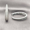 Rhodium Gold Filled Huggie Hoop, with White Micro Pave, Polished, Rhodium Finish, 02.237.0071.1.18
