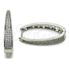 Rhodium Gold Filled Huggie Hoop, with White Micro Pave, Polished, Rhodium Finish, 02.237.0071.1.18