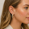 Oro Laminado Huggie Hoop, Gold Filled Style with White Micro Pave, Polished, Golden Finish, 02.237.0072.30