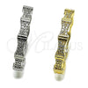 Oro Laminado Huggie Hoop, Gold Filled Style with White Micro Pave, Polished, Golden Finish, 02.237.0072.30