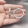Rhodium Gold Filled Huggie Hoop, with White Micro Pave, Polished, Rhodium Finish, 02.237.0072.1.30