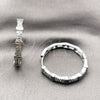 Rhodium Gold Filled Huggie Hoop, with White Micro Pave, Polished, Rhodium Finish, 02.237.0072.1.30