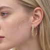 Oro Laminado Huggie Hoop, Gold Filled Style Infinite Design, with White Micro Pave, Polished, Golden Finish, 02.237.0073.35