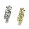 Oro Laminado Huggie Hoop, Gold Filled Style Baguette Design, with White Cubic Zirconia, Polished, Golden Finish, 02.237.0074.20