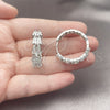 Rhodium Gold Filled Huggie Hoop, Baguette Design, with White Cubic Zirconia, Polished, Rhodium Finish, 02.237.0069.1.25