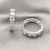 Rhodium Gold Filled Huggie Hoop, Baguette Design, with White Cubic Zirconia, Polished, Rhodium Finish, 02.237.0069.1.25