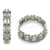 Rhodium Gold Filled Huggie Hoop, Baguette Design, with White Cubic Zirconia, Polished, Rhodium Finish, 02.237.0069.1.25