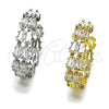 Rhodium Gold Filled Huggie Hoop, Baguette Design, with White Cubic Zirconia, Polished, Rhodium Finish, 02.237.0069.1.25