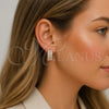 Oro Laminado Huggie Hoop, Gold Filled Style with White Cubic Zirconia, Polished, Golden Finish, 02.237.0076.18