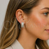 Rhodium Gold Filled Huggie Hoop, with White Cubic Zirconia, Polished, Rhodium Finish, 02.237.0076.1.18