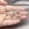Rhodium Gold Filled Huggie Hoop, with White Cubic Zirconia, Polished, Rhodium Finish, 02.237.0076.1.18