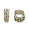 Rhodium Gold Filled Huggie Hoop, with White Cubic Zirconia, Polished, Rhodium Finish, 02.237.0076.1.18