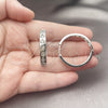 Rhodium Gold Filled Huggie Hoop, Heart Design, with White Micro Pave, Polished, Rhodium Finish, 02.237.0077.1.30