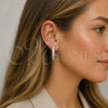 Rhodium Gold Filled Huggie Hoop, with White Cubic Zirconia, Polished, Rhodium Finish, 02.237.0078.1.25