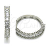 Rhodium Gold Filled Huggie Hoop, with White Cubic Zirconia, Polished, Rhodium Finish, 02.237.0078.1.25