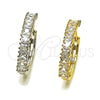 Rhodium Gold Filled Huggie Hoop, with White Cubic Zirconia, Polished, Rhodium Finish, 02.237.0078.1.25