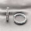Rhodium Gold Filled Huggie Hoop, with Multicolor Micro Pave, Polished, Rhodium Finish, 02.237.0079.1.28