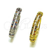 Rhodium Gold Filled Huggie Hoop, with Multicolor Micro Pave, Polished, Rhodium Finish, 02.237.0079.1.28