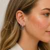 Rhodium Gold Filled Huggie Hoop, with Multicolor Micro Pave, Polished, Rhodium Finish, 02.237.0072.3.25