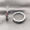 Rhodium Gold Filled Huggie Hoop, with Multicolor Micro Pave, Polished, Rhodium Finish, 02.237.0072.3.25