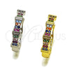 Rhodium Gold Filled Huggie Hoop, with Multicolor Micro Pave, Polished, Rhodium Finish, 02.237.0072.3.25