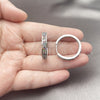 Rhodium Gold Filled Huggie Hoop, with Multicolor Micro Pave, Polished, Rhodium Finish, 02.237.0080.1.25