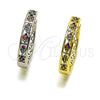 Rhodium Gold Filled Huggie Hoop, with Multicolor Micro Pave, Polished, Rhodium Finish, 02.237.0080.1.25