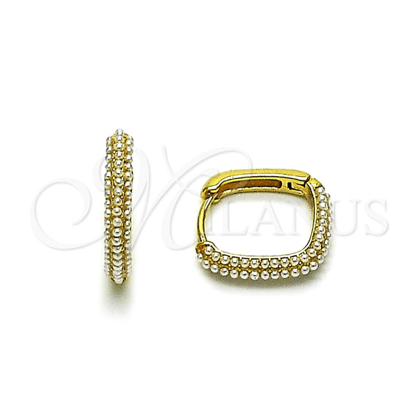 Gold Filled Hoop Earrings — Huggie Hoop with Ivory Pearl Polished 02. — main product view — SKU 165023 | Oro Laminado aretes de aro — Huggie Hoop with Ivory Pearl pulido 02. — SKU 165023