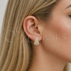 Oro Laminado Huggie Hoop, Gold Filled Style with Ivory Pearl, Polished, Golden Finish, 02.379.0096.15