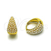 Oro Laminado Huggie Hoop, Gold Filled Style with Ivory Pearl, Polished, Golden Finish, 02.379.0096.15