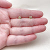 Oro Laminado Stud Earring, Gold Filled Style Puff Mariner Design, Polished, Golden Finish, 02.213.0937