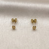 Oro Laminado Stud Earring, Gold Filled Style Puff Mariner Design, Polished, Golden Finish, 02.213.0937