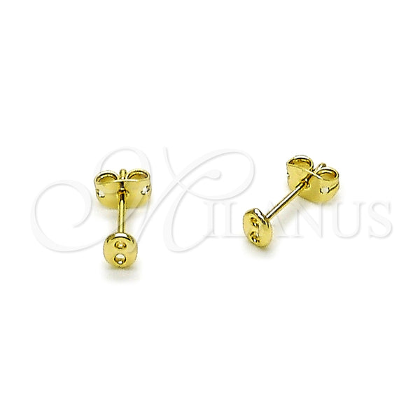 Gold Filled Ring — Stud Earring Puff Mariner Design Polished 02. — alternate product view — SKU 165031 | Oro Laminado anillo — Stud Earring Puff Mariner diseño pulido 02. — SKU 165031