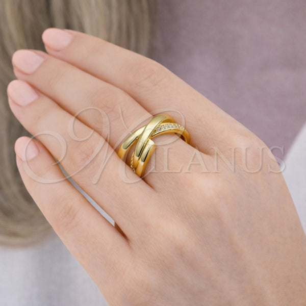 Gold Filled Ring — Multi Stone Ring with White Micro Pave Polished — alternate product view — SKU 165038 | Oro Laminado anillo — Multi Stone Ring with blanco Micro Pave pulido — SKU 165038