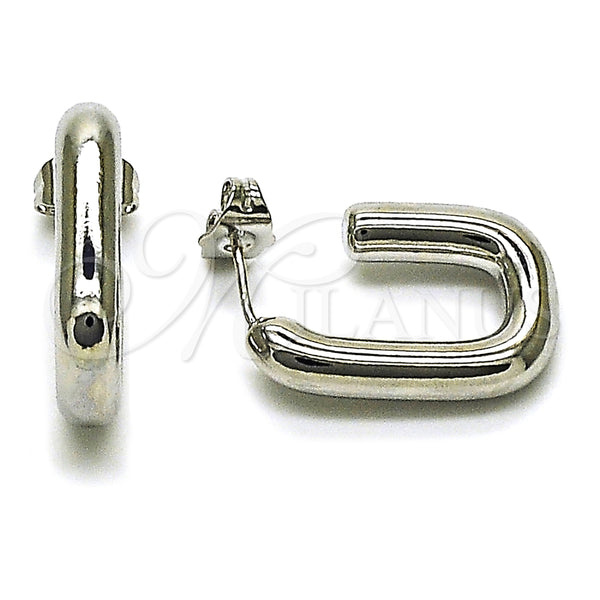 White Gold Filled Hoop Earrings — Small Hoop Polished 02. — main product view — SKU 165039 | Oro Laminado Blanco aretes de aro — aro pequeño pulido 02. — SKU 165039