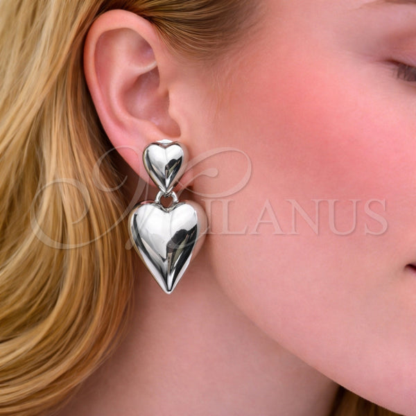 White Gold Filled Ring — Stud Earring Heart Design Polished 02. — alternate product view — SKU 165040 | Oro Laminado Blanco anillo — Stud Earring corazón diseño pulido 02. — SKU 165040