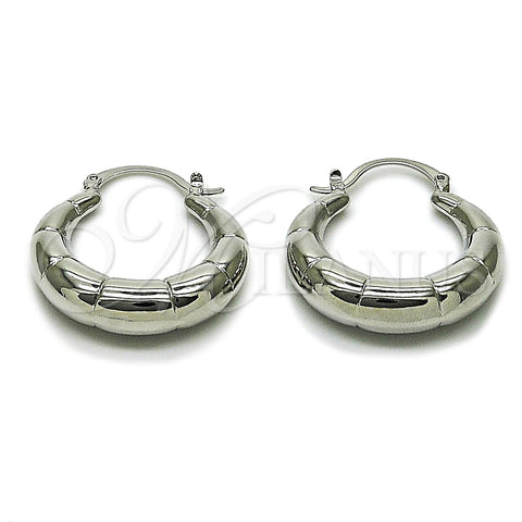 Rhodium Gold Filled Medium Hoop, Hollow Design, Polished, Rhodium Finish, 02.413.0001.1.30