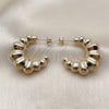 Oro Laminado Medium Hoop, Gold Filled Style Hollow Design, Polished, Golden Finish, 02.413.0002.30