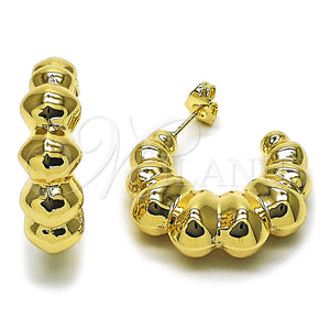 Gold Filled Hoop Earrings — Medium Hoop Hollow Design Polished 02. — main product view — SKU 165045 | Oro Laminado aretes de aro — Medium Hoop Hollow diseño pulido 02. — SKU 165045