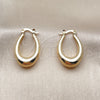 Oro Laminado Small Hoop, Gold Filled Style Hollow Design, Polished, Golden Finish, 02.413.0003.16