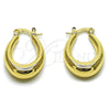Oro Laminado Small Hoop, Gold Filled Style Hollow Design, Polished, Golden Finish, 02.413.0003.16