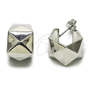 White Gold Filled Hoop Earrings — Small Hoop Polished 02. — main product view — SKU 165050 | Oro Laminado Blanco aretes de aro — aro pequeño pulido 02. — SKU 165050