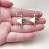 Oro Laminado Stud Earring, Gold Filled Style Twist Design, Polished, Golden Finish, 02.413.0005