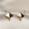 Oro Laminado Stud Earring, Gold Filled Style Twist Design, Polished, Golden Finish, 02.413.0005
